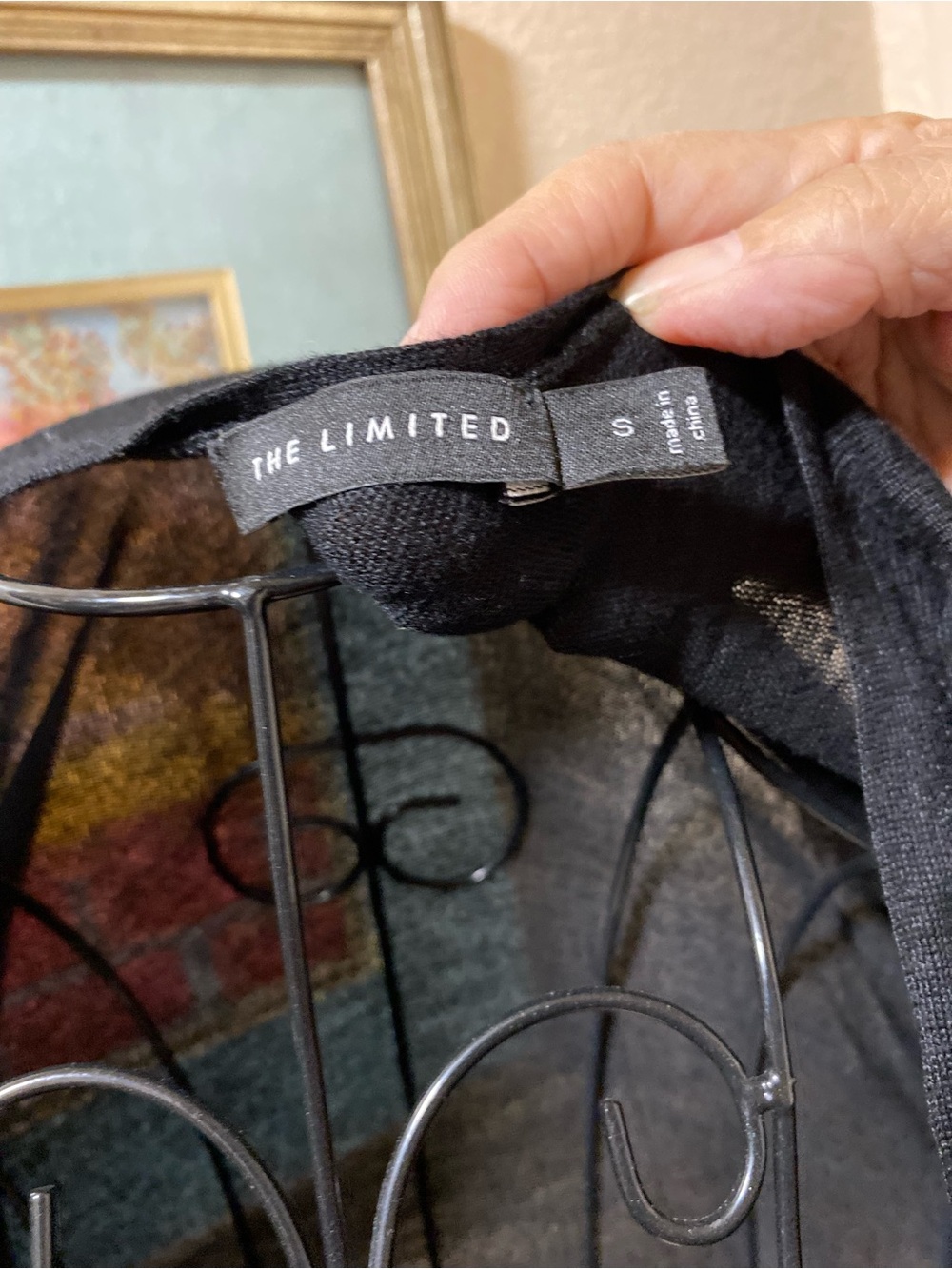 The Limited Black Ribbed V-Neck Long Sleeve Top - Picture 2 of 6